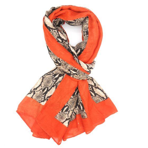 Snake Print Scarf – Orange